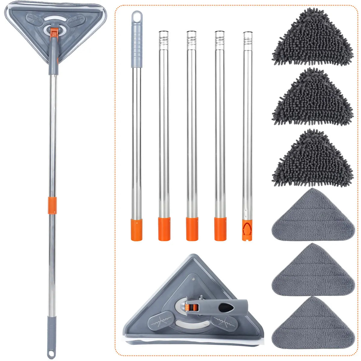 Wall Mop with Long Handle 360 ° Rotating