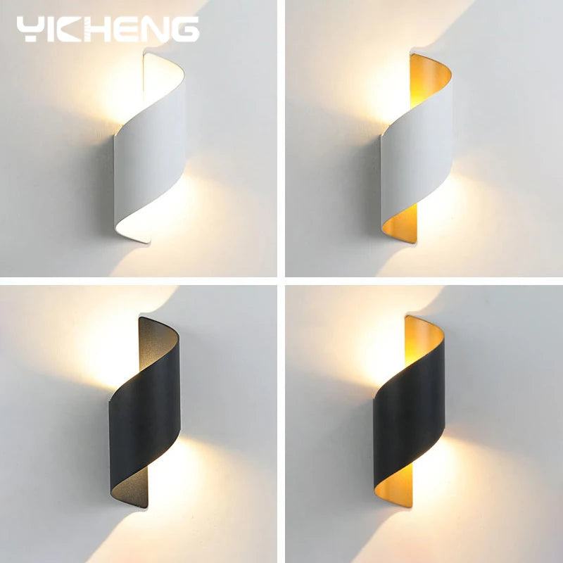 Modern Spiral LED Wall Lamp – Indoor & Outdoor