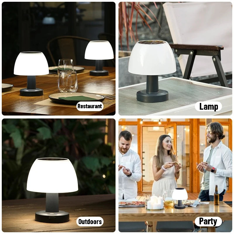 LED Solar Outdoor Table Lamp – Rechargeable & Cordless