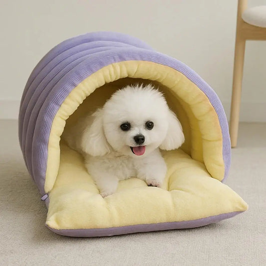 Pet House Bed Non-Slip Base Removable Pet Accessories Washable Cover Cave Design Washable Cat Bed with Zipper