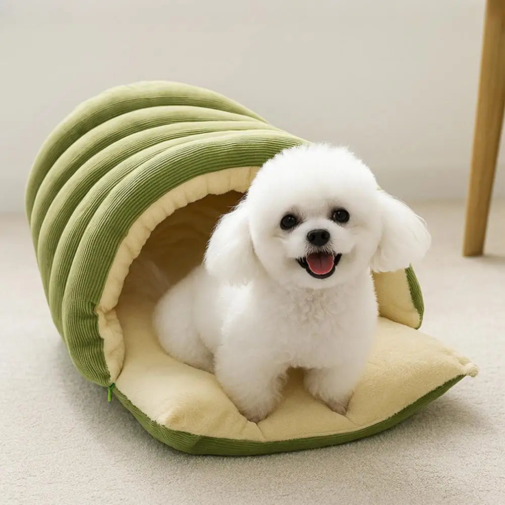 Pet House Bed Non-Slip Base Removable Pet Accessories Washable Cover Cave Design Washable Cat Bed with Zipper