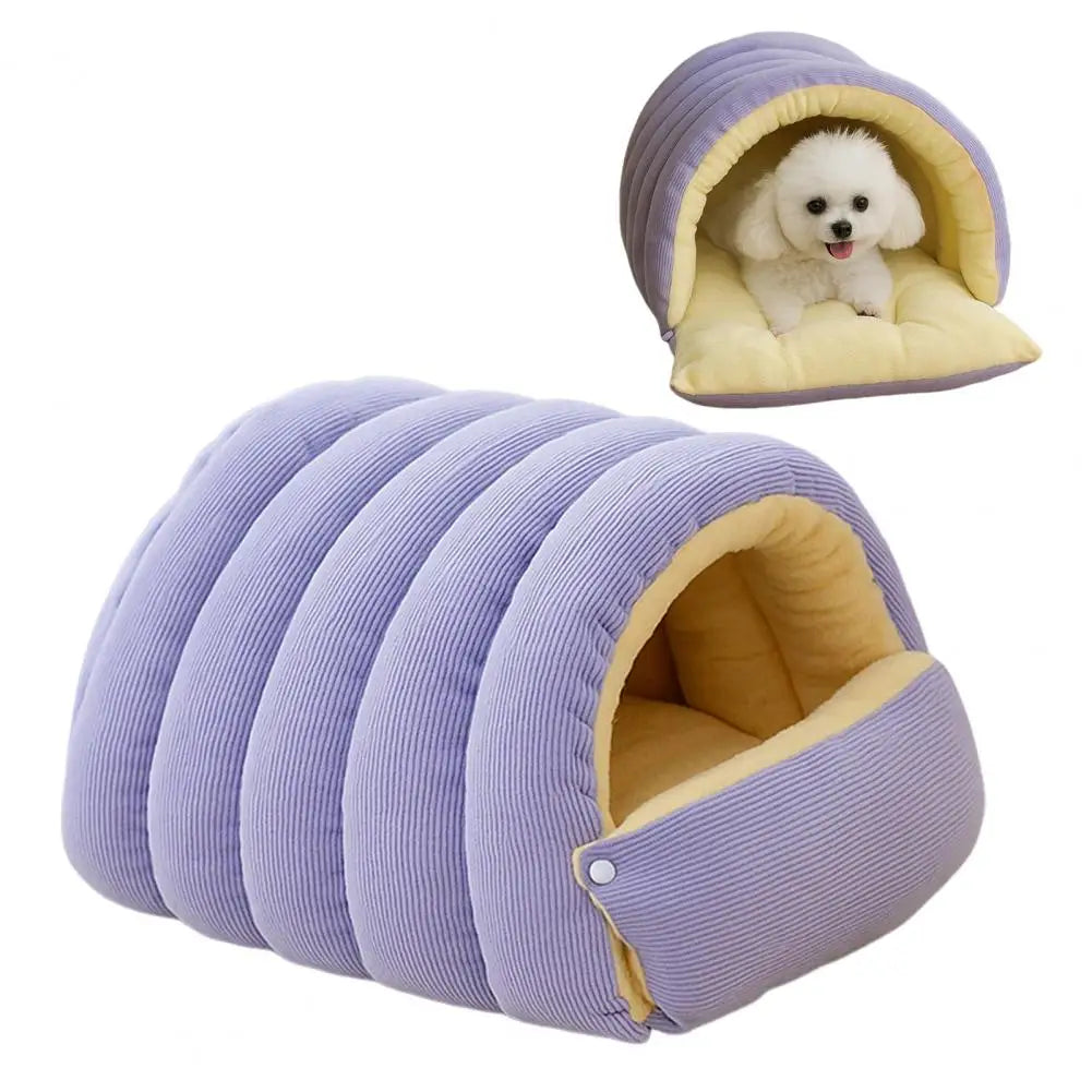 Pet House Bed Non-Slip Base Removable Pet Accessories Washable Cover Cave Design Washable Cat Bed with Zipper