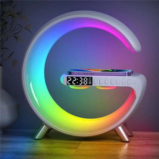 Multifunctional Fast Wireless Charging Station with Clock & Speaker