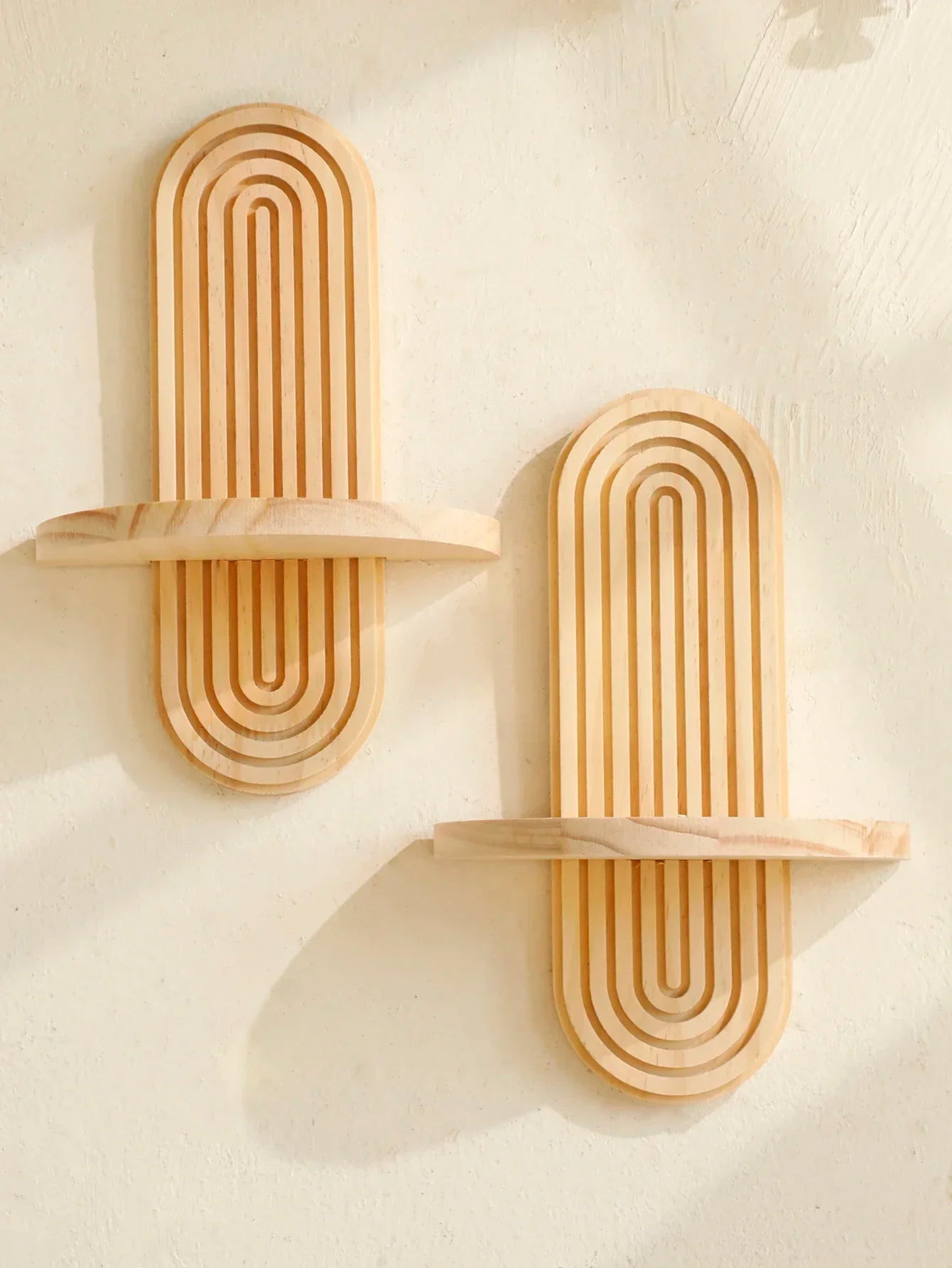 Wooden Wall Display Rack for Living Room & Bathroom