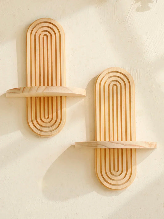 Wooden Wall Display Rack for Living Room & Bathroom