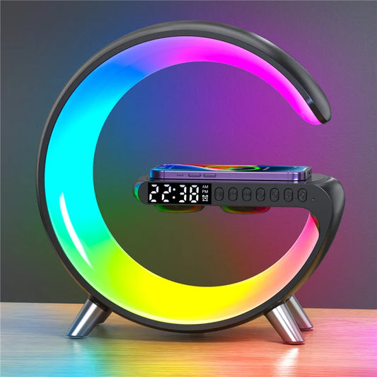 Multifunctional Fast Wireless Charging Station with Clock & Speaker